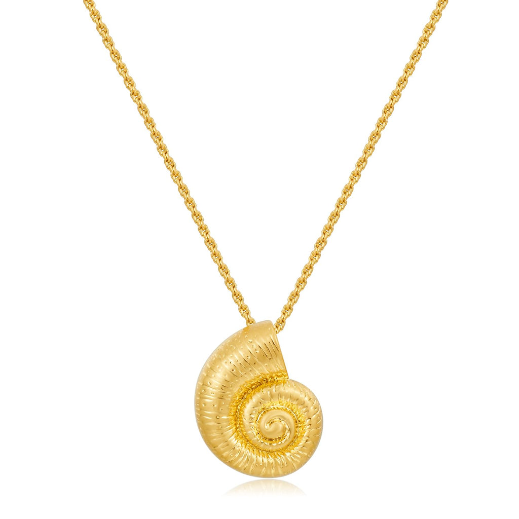 Chic Gold Plated Shell Charm Necklace