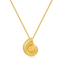 FAUTHENTICUTE Gold Summer Necklaces For Women Worn Gold Plated Conch Shell Charm Necklaces Beach Necklaces Gift