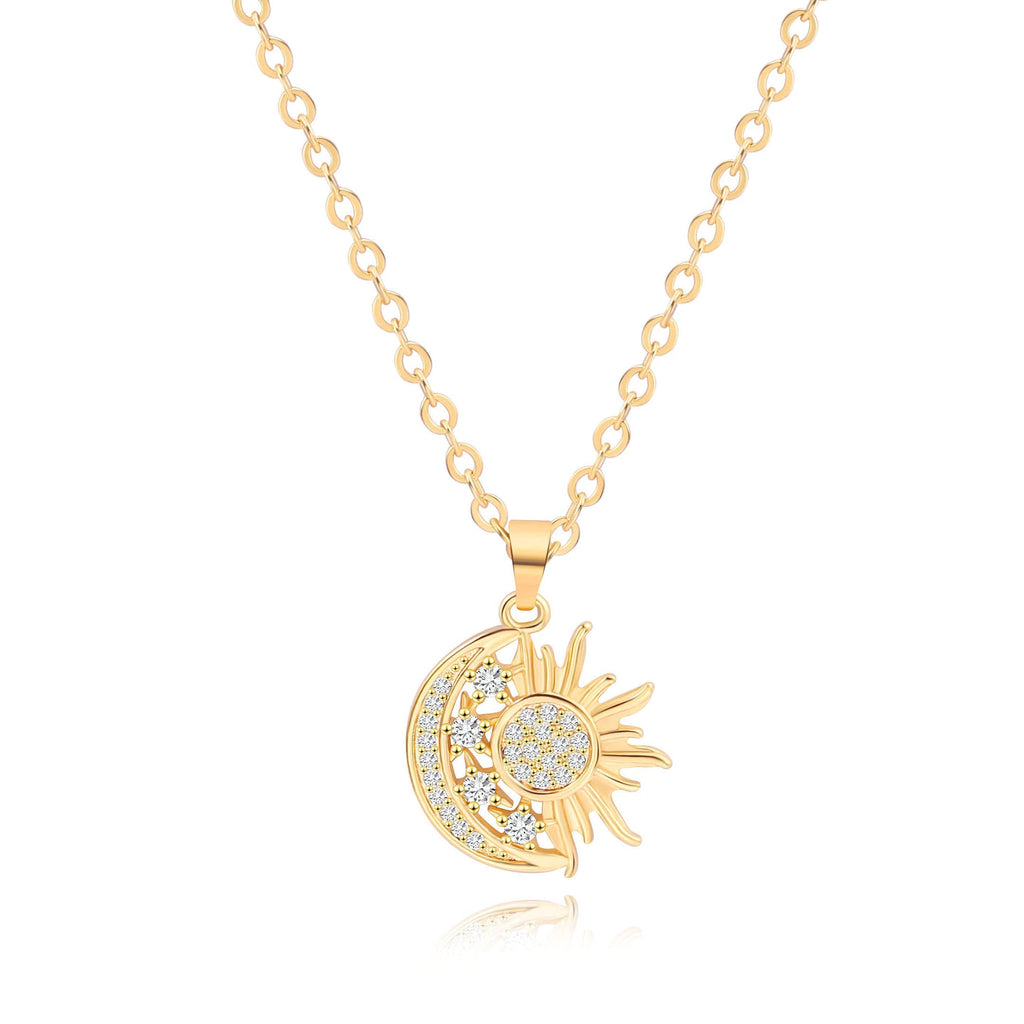 LUNARIA 18K Gold Celestial Medallion Necklace